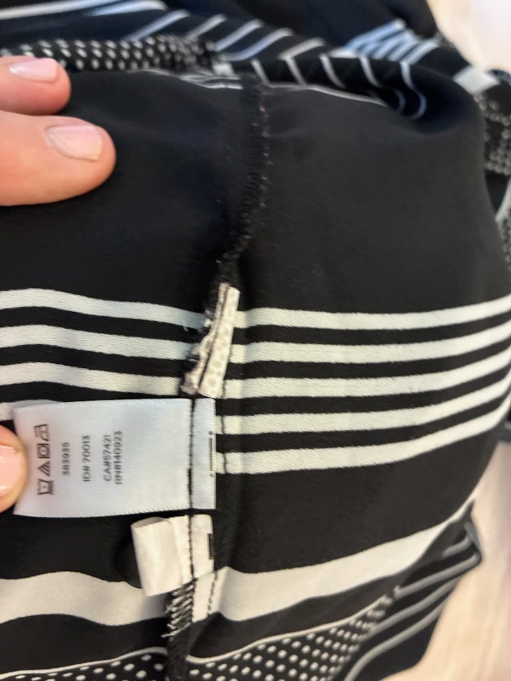 Ann Taylor Loft Striped Black and White Women's Blouse - Picture 5 of 6
